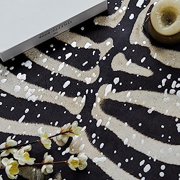 Zebra Print Faux Skin Cowhide Animal Design Mat