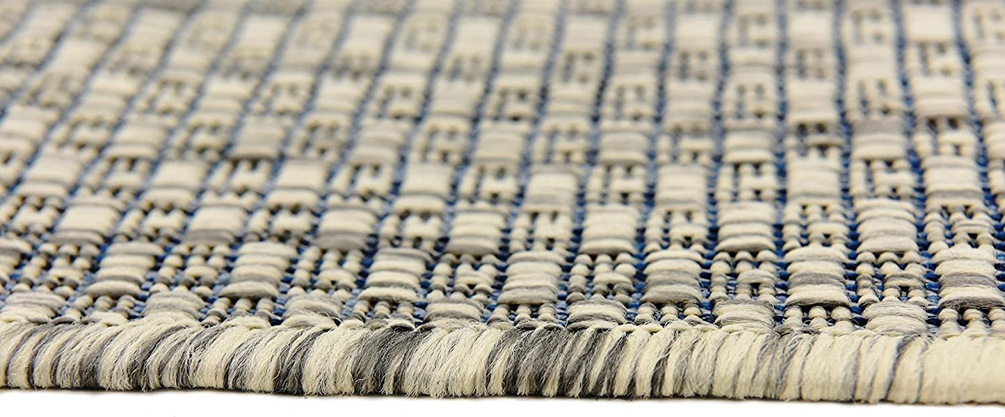 Casual Transitional Indoor Outdoor Flatweave Light Gray Area Rug