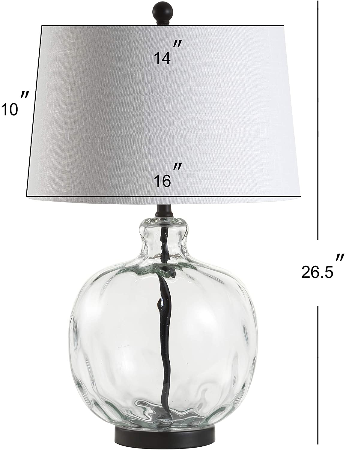 Rae 26.5" Glass/Metal LED Lamp Clear/Black