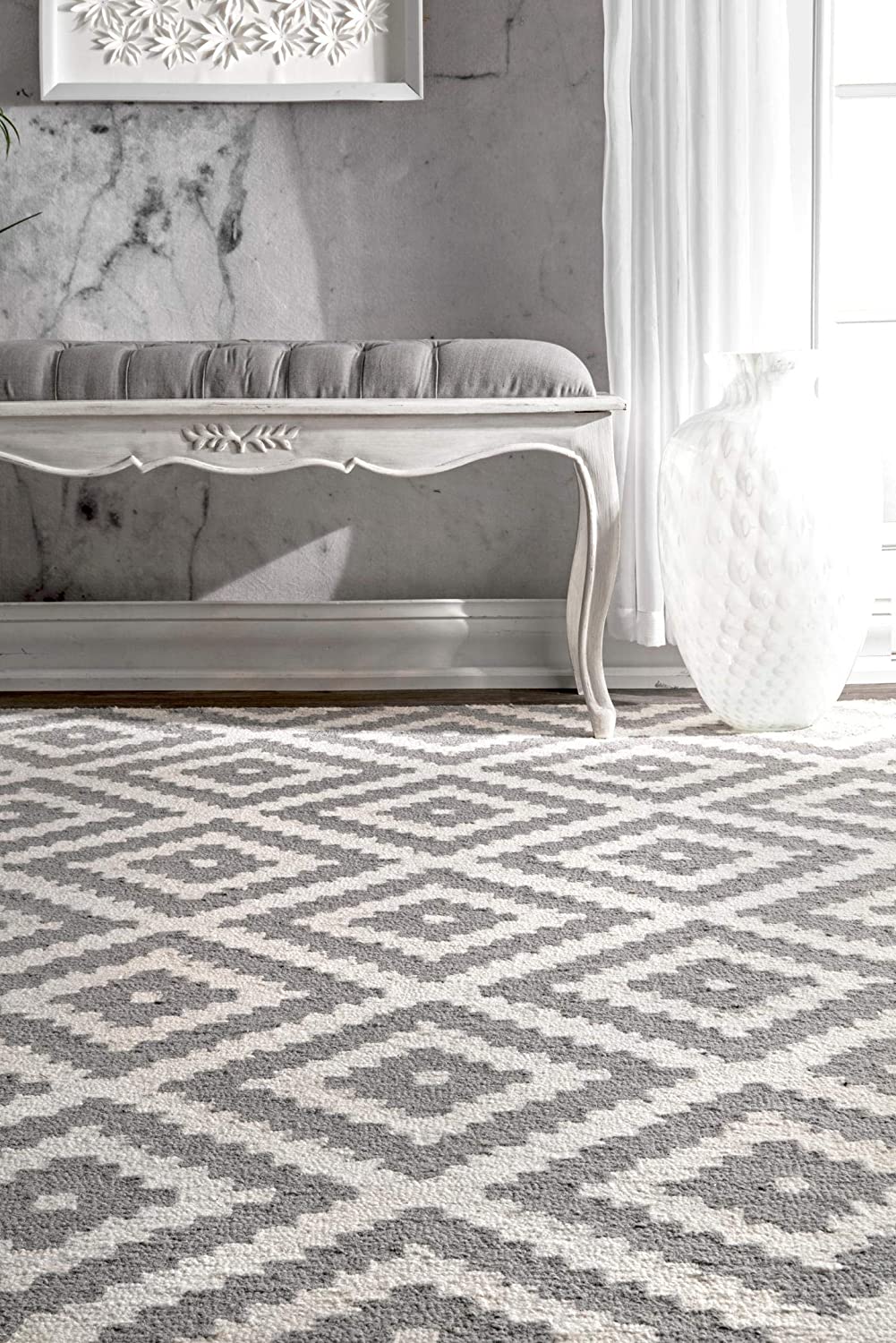 Kellee Contemporary Grey Wool Area Rug