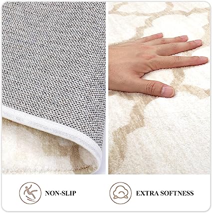 Moroccan Distressed Non-Slip Washable Throw Area Rug - (2’X 3’, Blue)