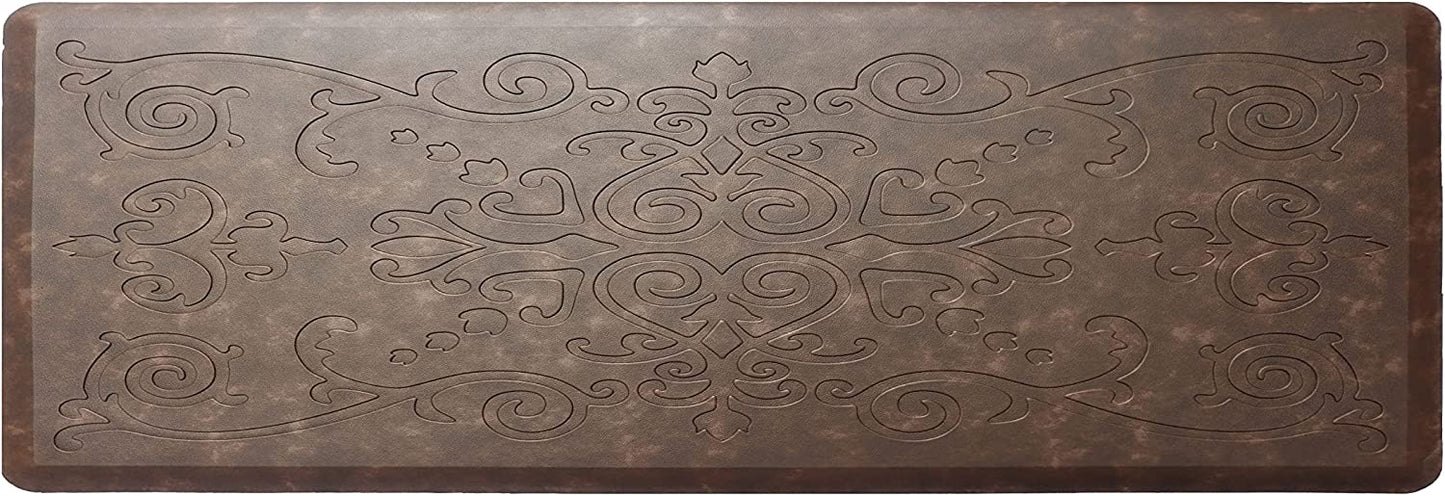 Medallion Embossed Cushioned Anti Fatigue Thick Non Slip Waterproof Kitchen Rugs (Taupe, 20" X 39")