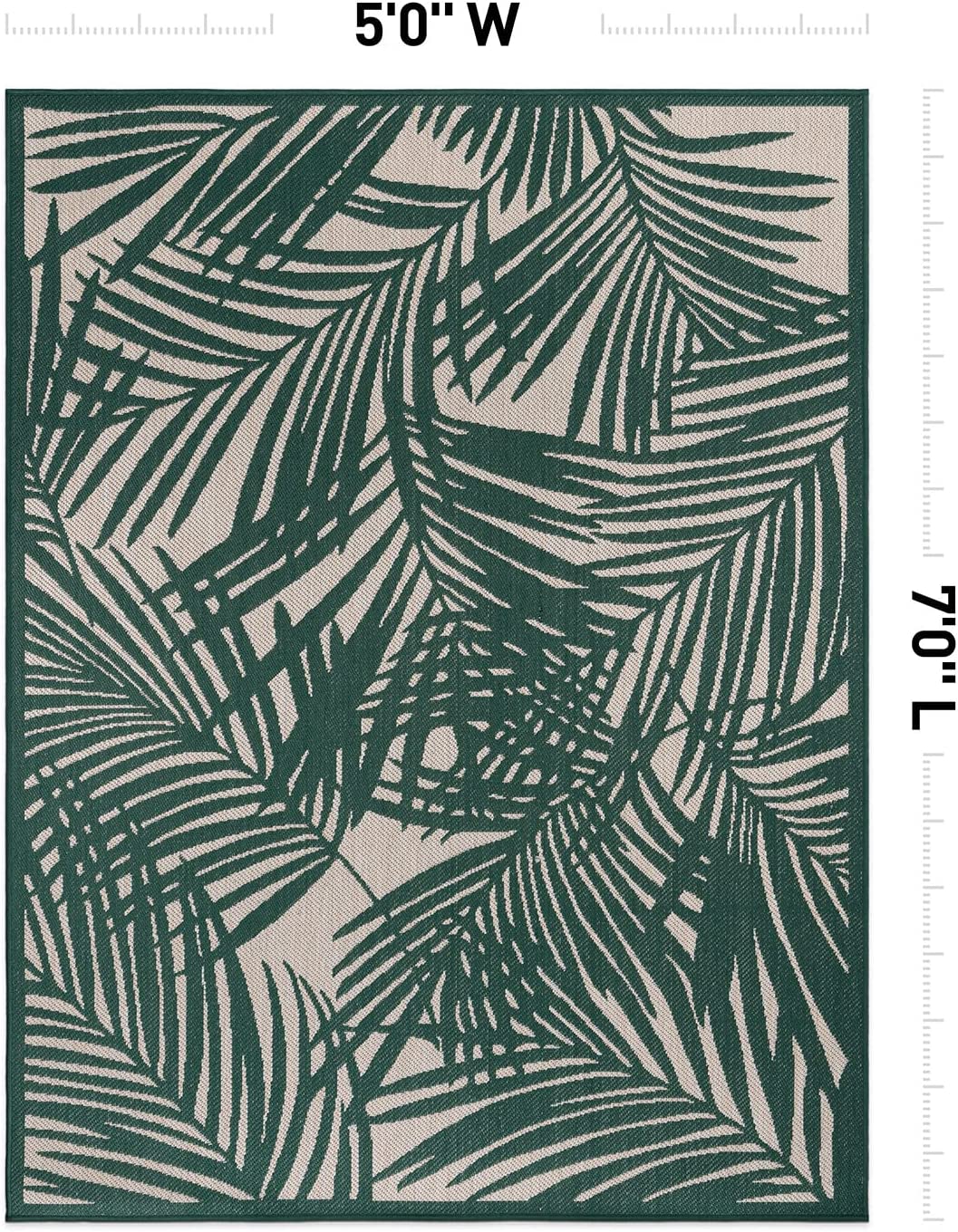 Contemporary Palm Leaf Flat Weave Rugs for Indoor/Outdoor