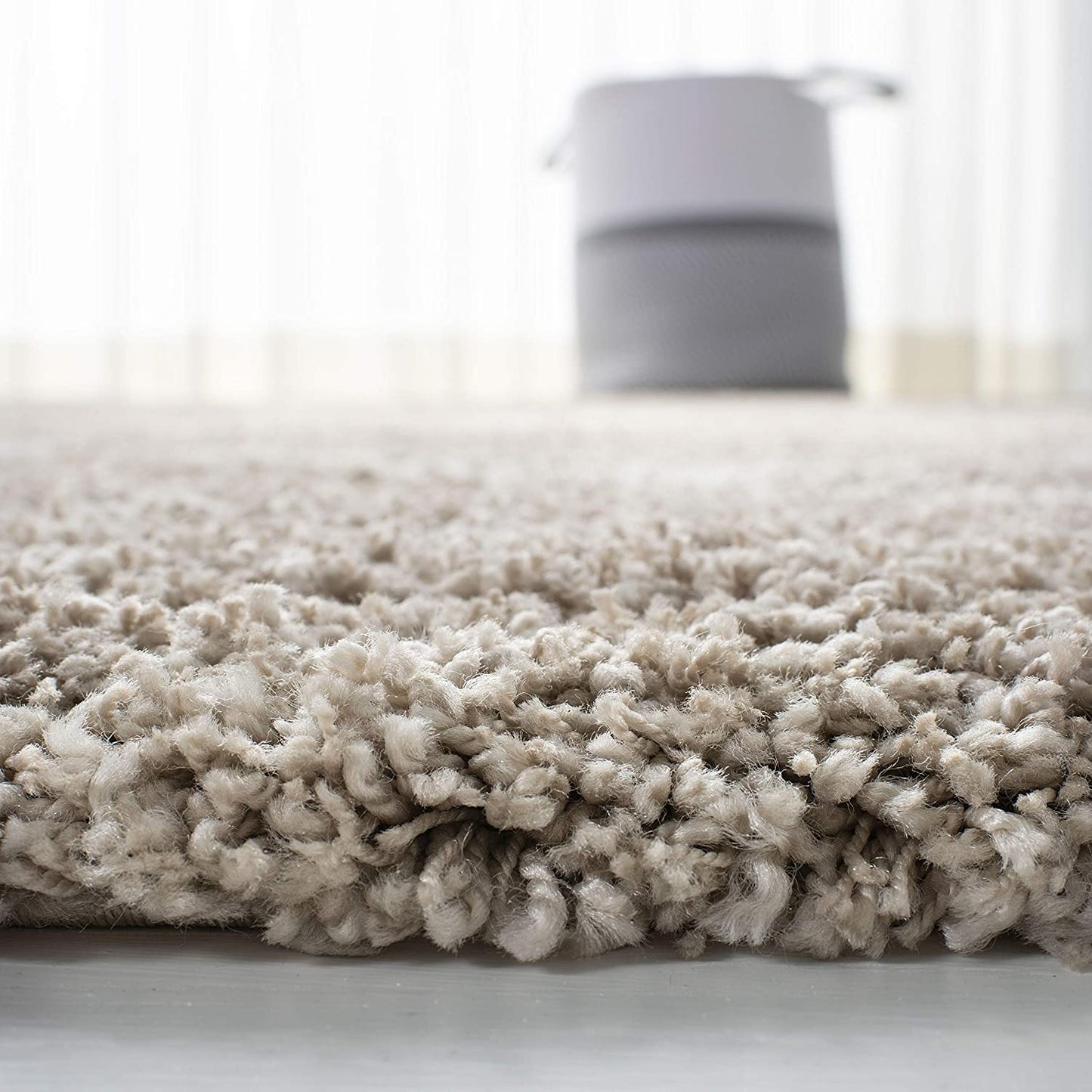 Diamond Trellis Beige/Ivory Soft Plush Shag Area Rug 2-inch Thick