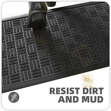Heavy Duty Durable Outside Welcome Mat, Low Profile Non-Slip Entryway Rug for Home Entrance, Entry, Patio, Garage, High Traffic Area, 24"X48", Blue