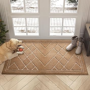 22"x 37.5" Front Boho Non Slip Indoor Entrance Low Profile Machine Washable Door Mat