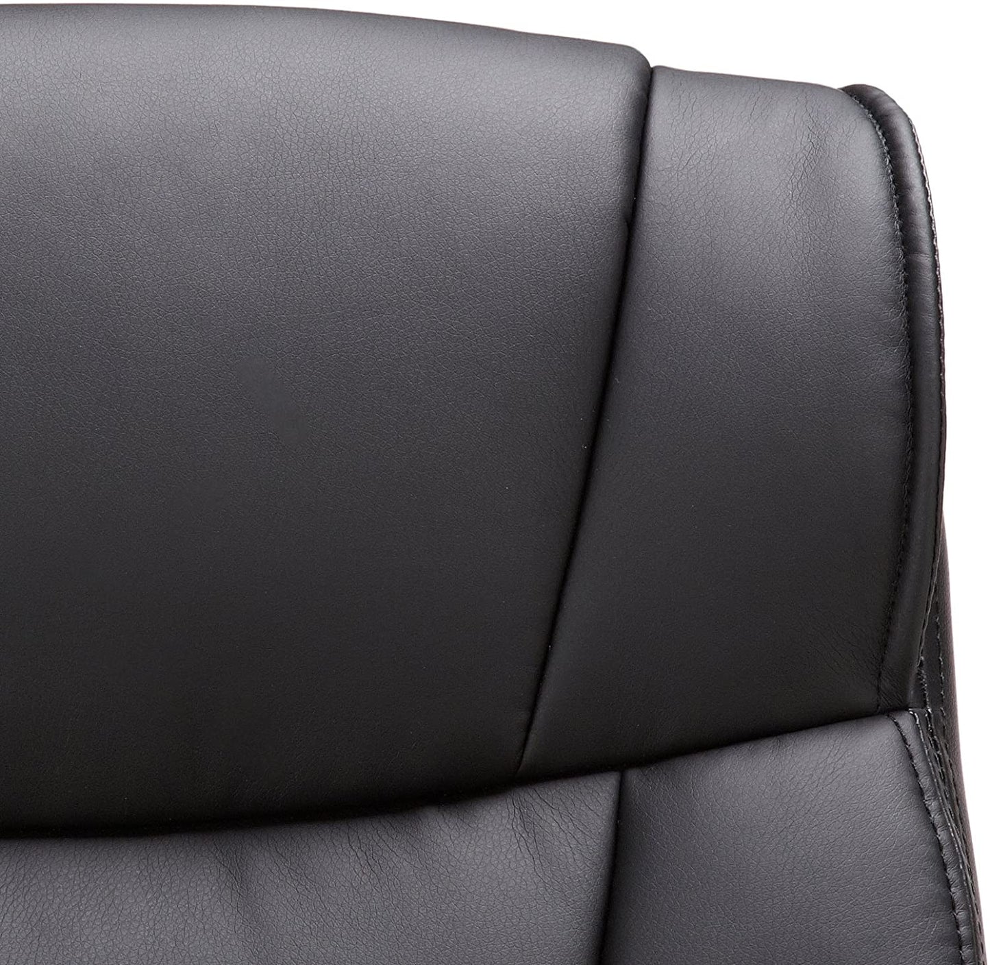 Padded, Ergonomic, Adjustable, Swivel Office Desk Chair with Armrest, Black Bonded Leather