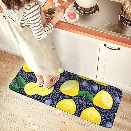 Farting Colorful Mexican Sugar Skull Kitchen Mat Comfort Rugs Non-Slip Kitchen Rug
