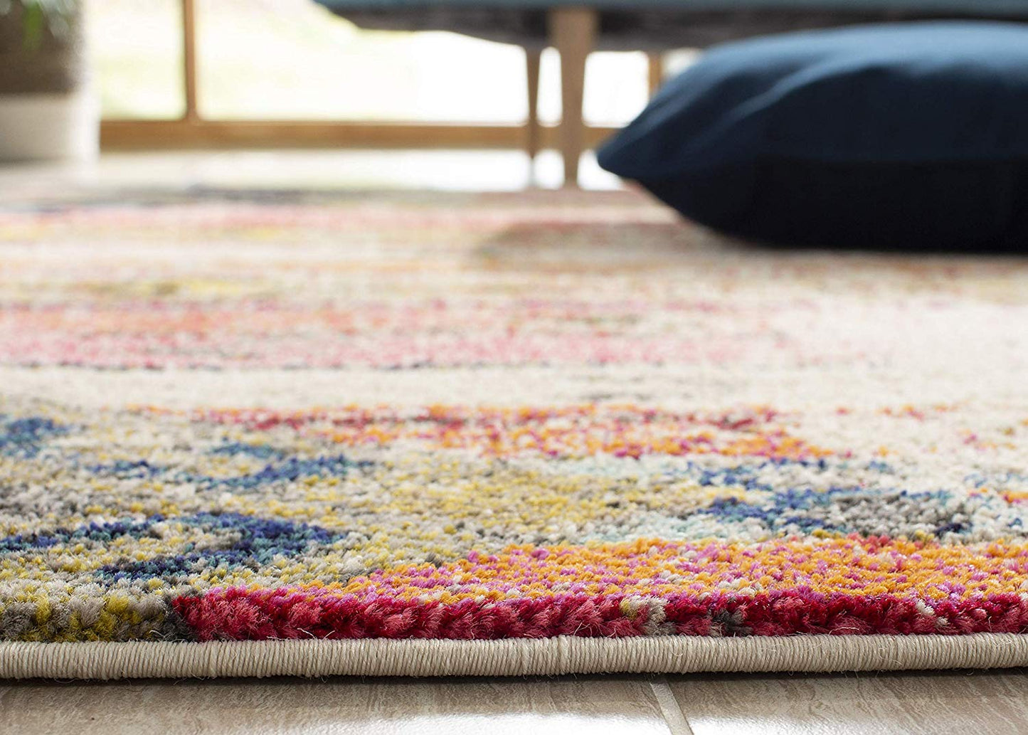 Distressed Light Grey Multi-color Soft Area Rug