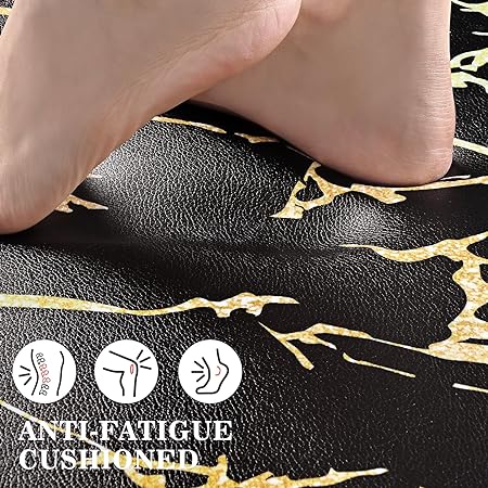 Cushioned Anti-Fatigue Waterproof Non-Slip Kitchen Mats and Rugs, 17''x47'' + 17''x30''