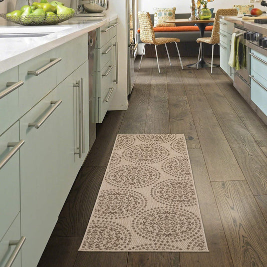 Jardin Indoor/Outdoor Medallion Rug, Beige