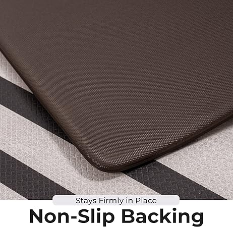Anti-Fatigue Waterproof Cushioned Memory Foam Kitchen Mats, 17"x30"+17"x47"