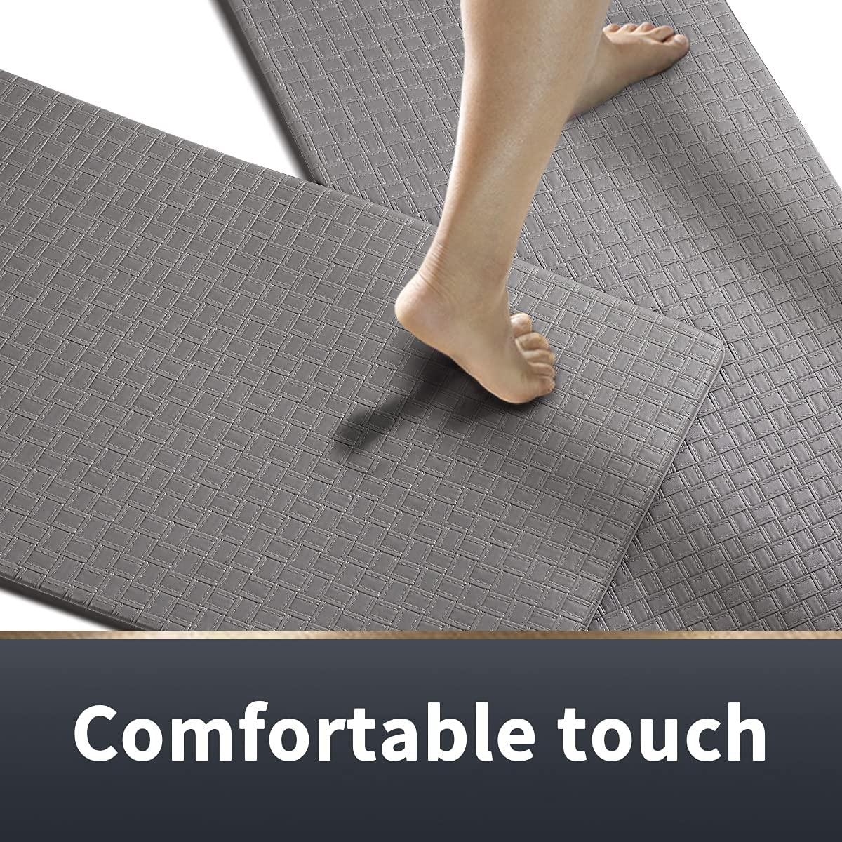 Anti Fatigue PVC Kitchen Floor Mat and Rug, 17"x30"+17"x47",