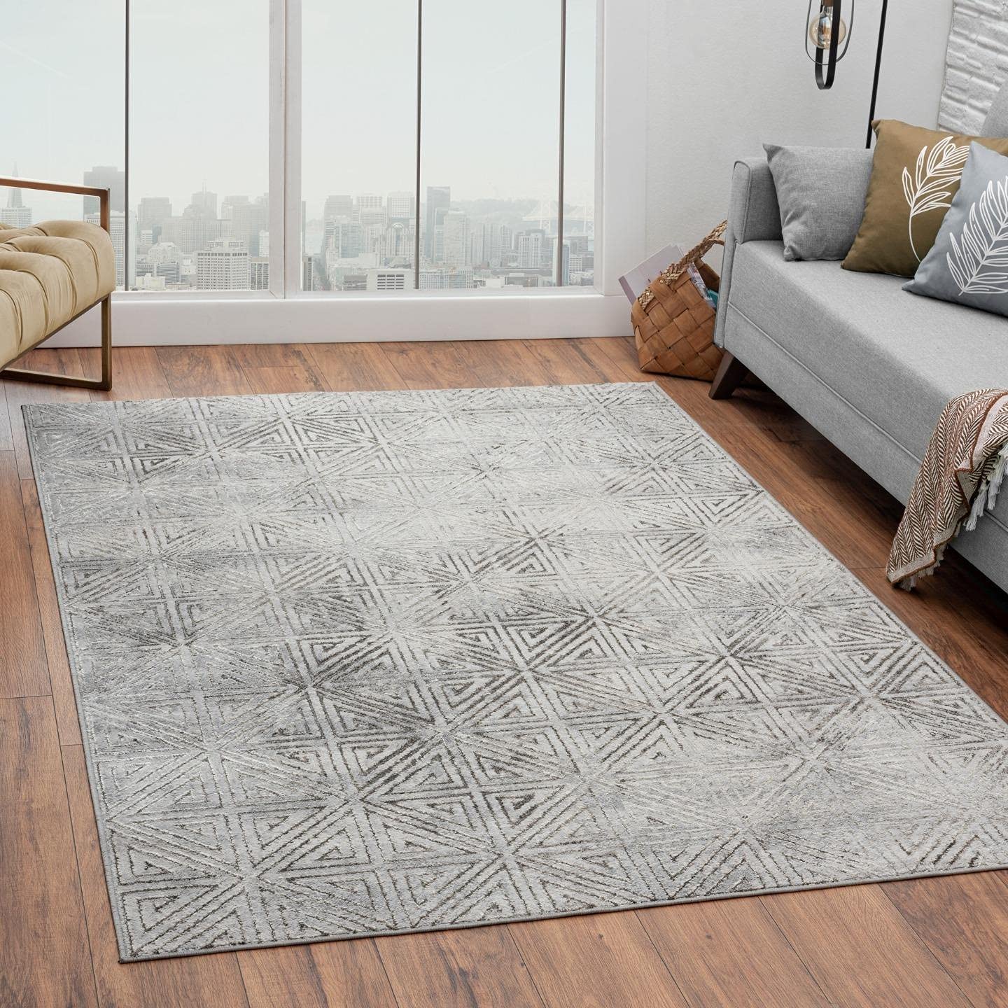 Florance Collection Vizon Modern Geometric Soft Area Rug
