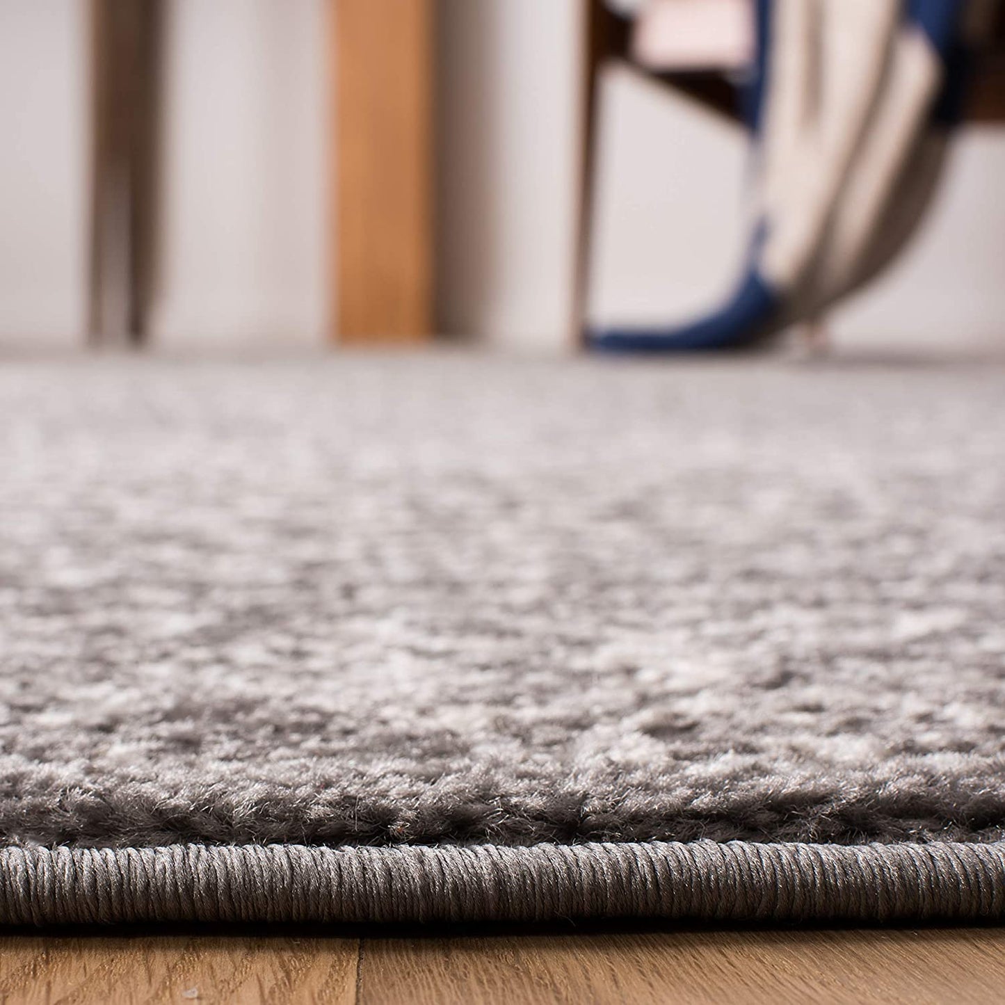 Moroccan Boho Distressed Area Rug Dark Grey / Ivory