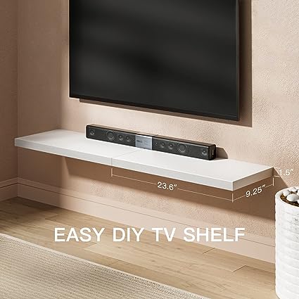 Large, 24 x 9 Inch Wall Floating Shelves Set of 2, White - AMFS06