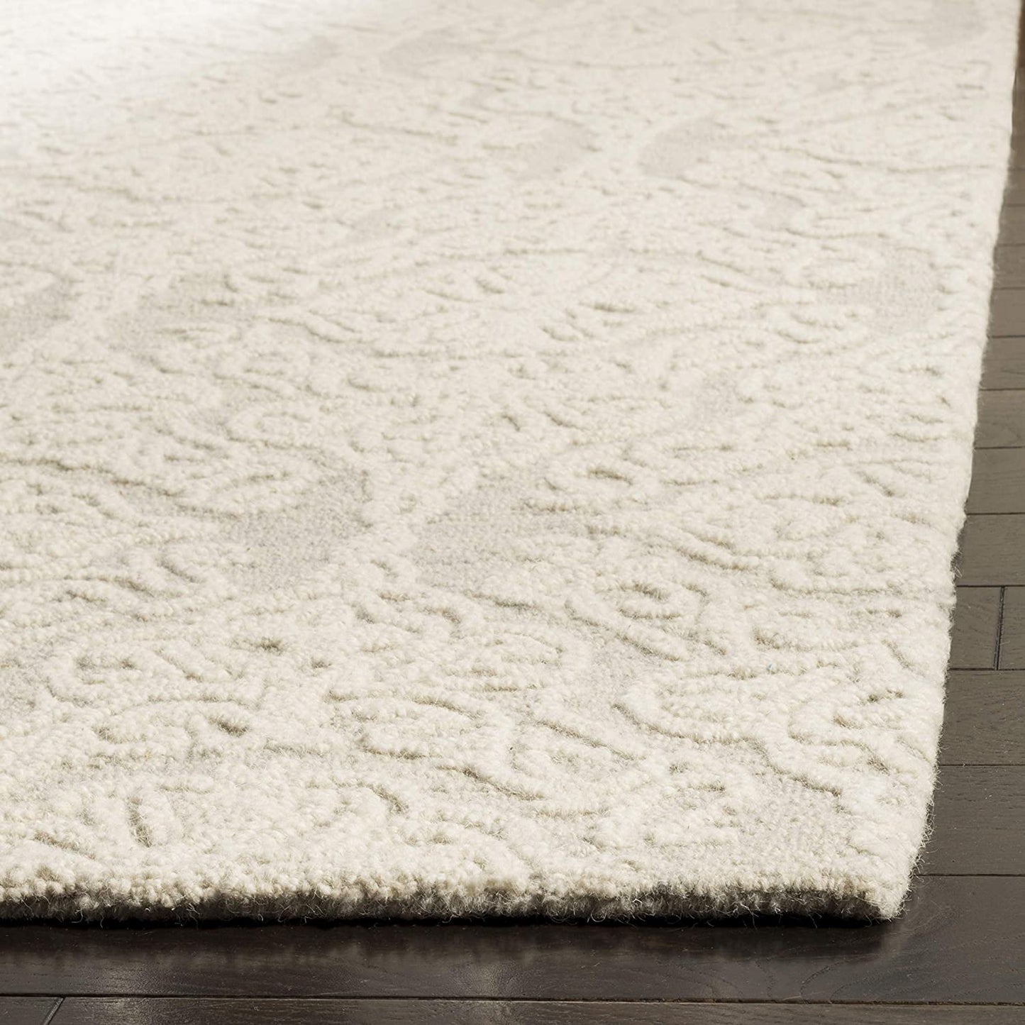 Blossom Collection BLM112B Handmade Premium Wool Soft Area Rug Beige / Ivory