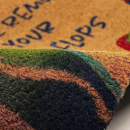 Natura Door Mat - Novelty Designs, Durable Natural Coir & Vinyl Back, 1'6" x 2'6"