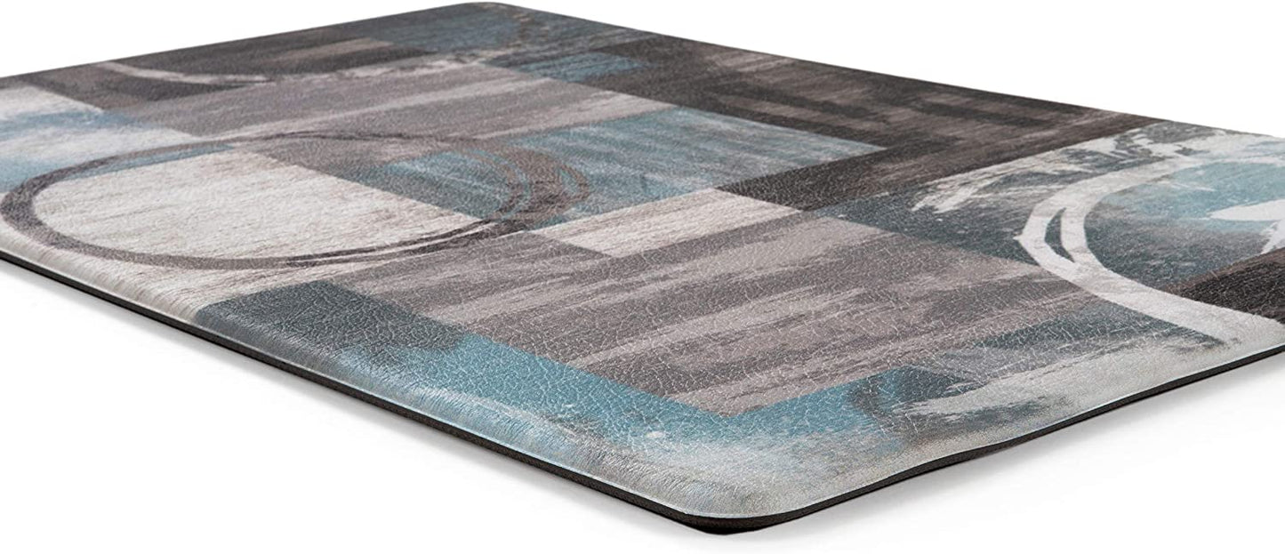 Contemporary Abstract Circles Anti Fatigue Standing Mat 18" x 47" Gray