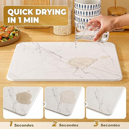 Ultra Absorbent, Quick Dry, Heat Resistant, Eco-Friendly Diatomaceous Earth Stone Drying Mat