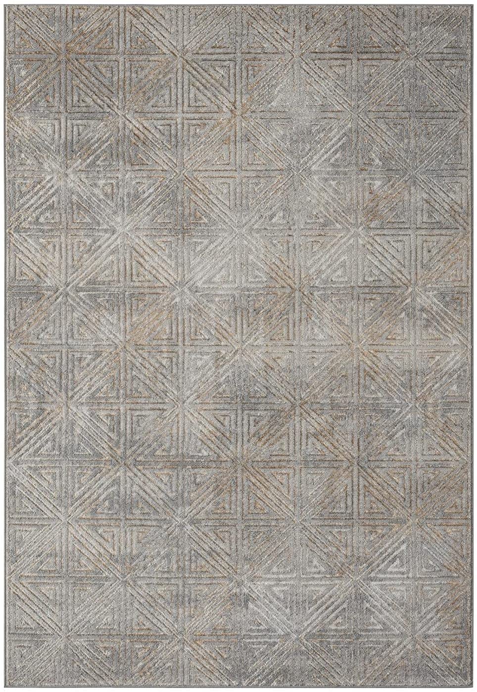 Florance Collection Gold Modern Geometric Soft Area Rug
