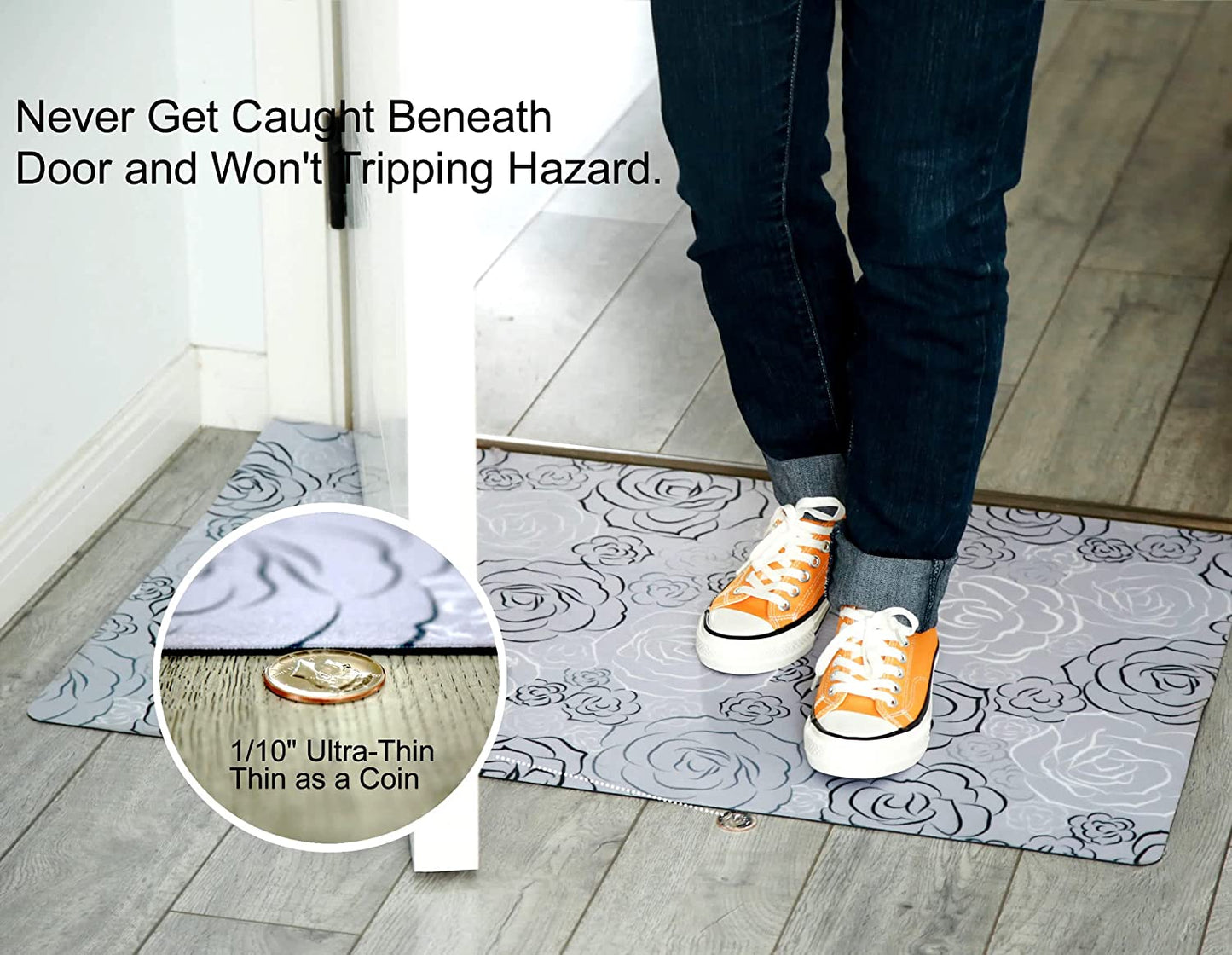 1/10 Inch Ultra Thin Front Door Washable Mat