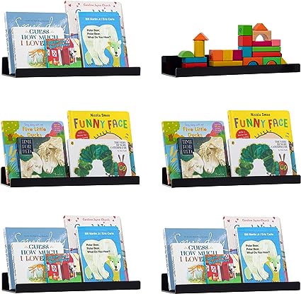 36 Inches Floating Shelves Wall Mounted Clear Acrylic Shelves for Figures, Invisible Floating Bookshelf for Kids and Nursery, 2 Pack (5MM Thick)