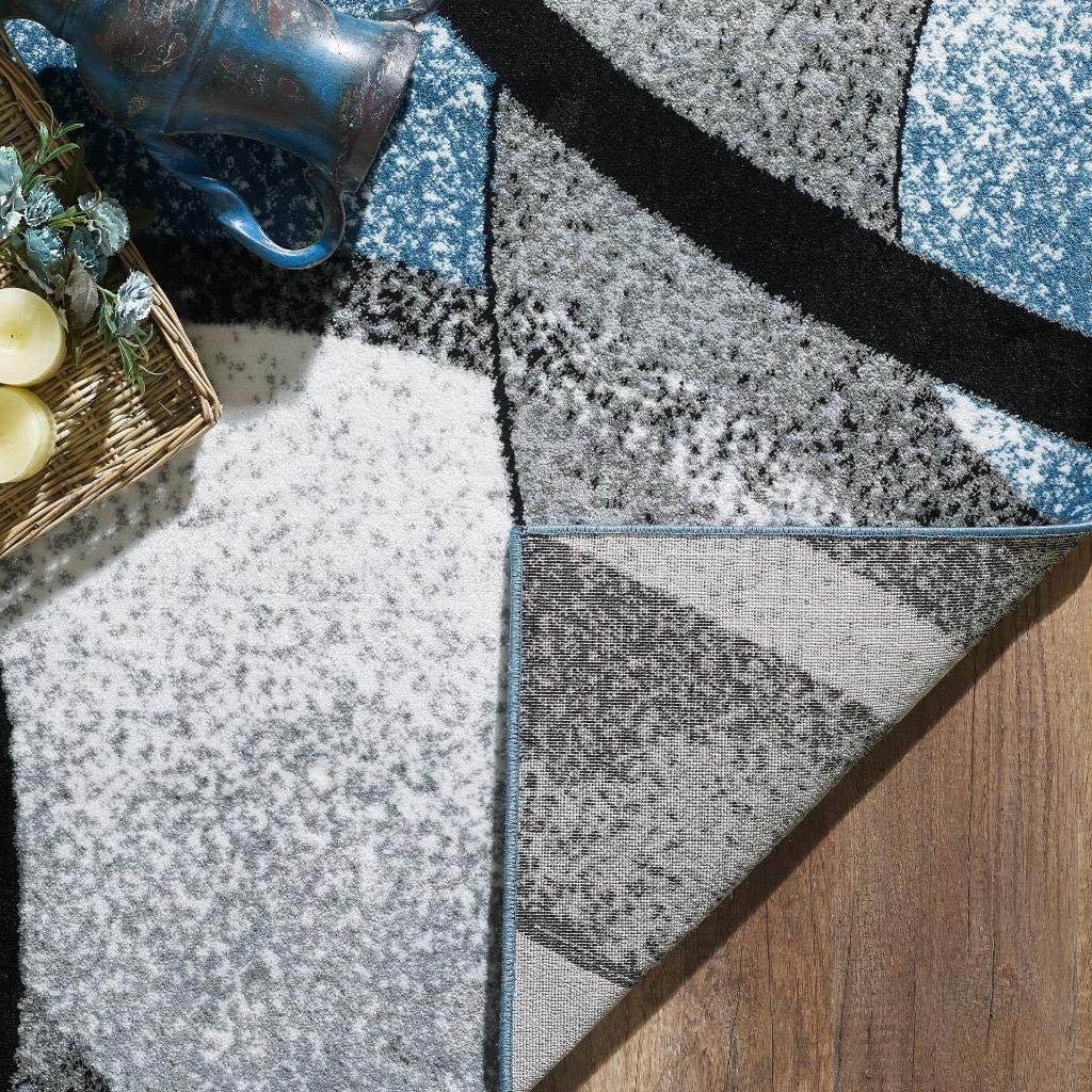 Howell Collection Blue Geometric Soft Area Rug