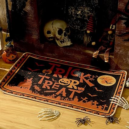 Halloween Rugs Witch Skeleton Pumpkin Rug, 7 x 29 Inch, 17 x 47 Inch (Classic Style)