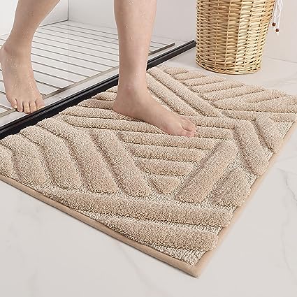 Upgraded White Bathroom Rugs - Refresh Your Bathroom with Color G Absorbent Microfiber Bath Mat - Non Slip, Soft, Washable, Quick Dry, 16βx24β Small Bath Rug Bathroom Carpet for Shower