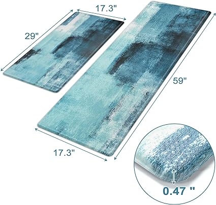 Boho Abstract Anti Fatigue Kitchen Rugs Sets of 2