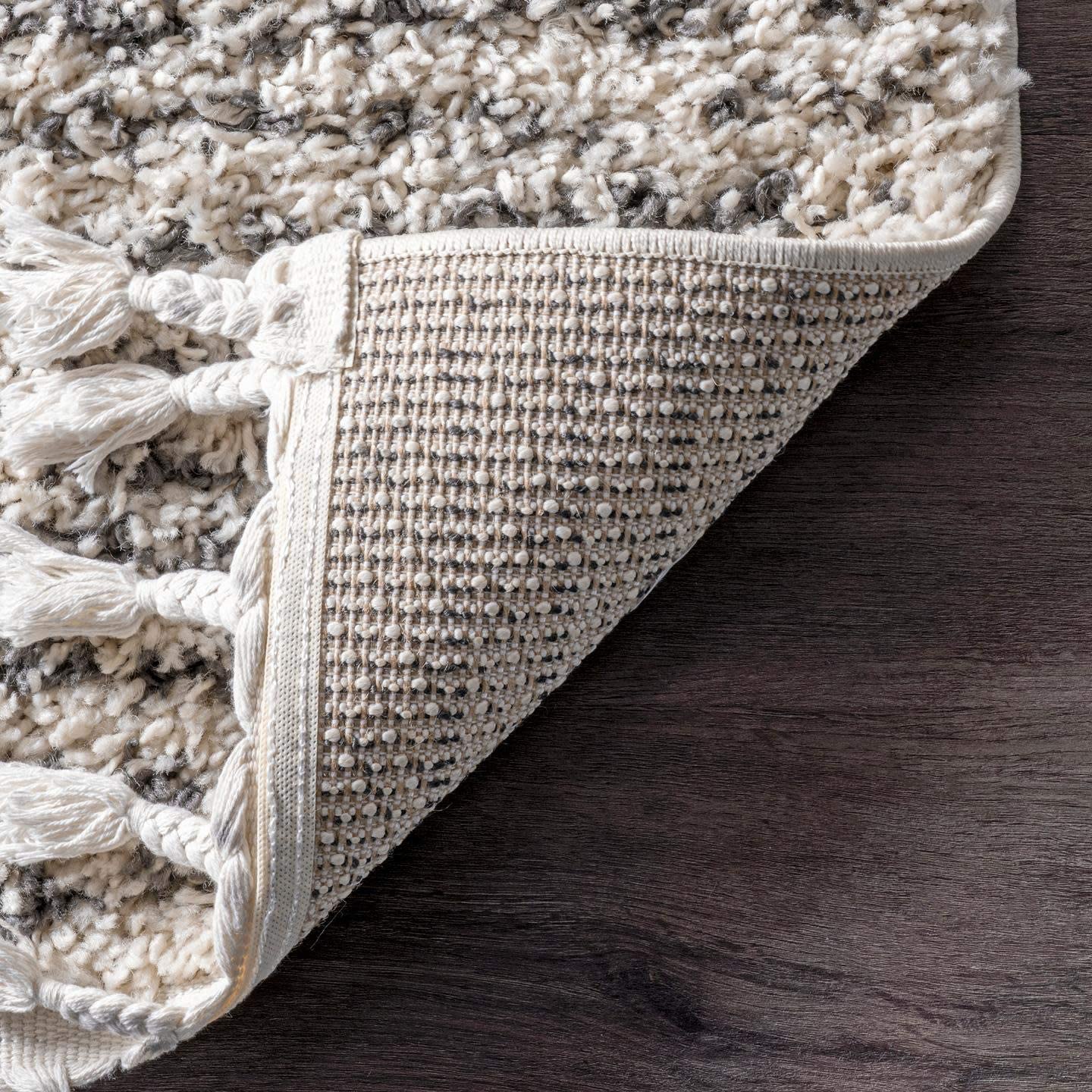 Moroccan Plush Soft Off-white Grey Shag Rug