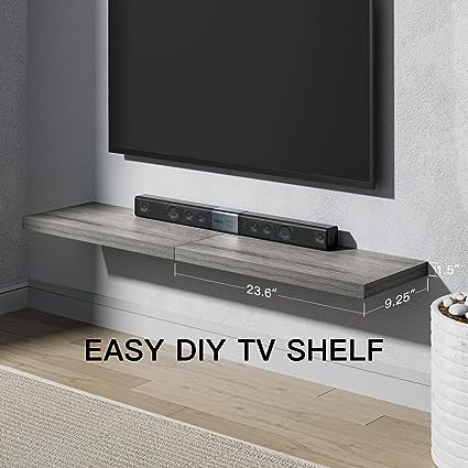 Large, 24 x 9 Inch Wall Floating Shelves Set of 2, White - AMFS06