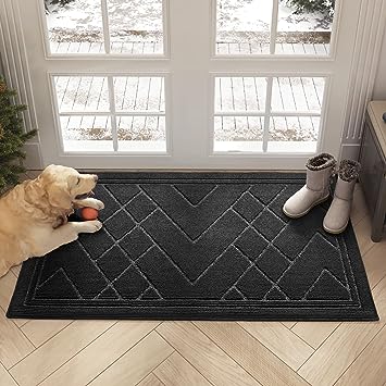 22"x 37.5" Front Boho Non Slip Indoor Entrance Low Profile Machine Washable Door Mat