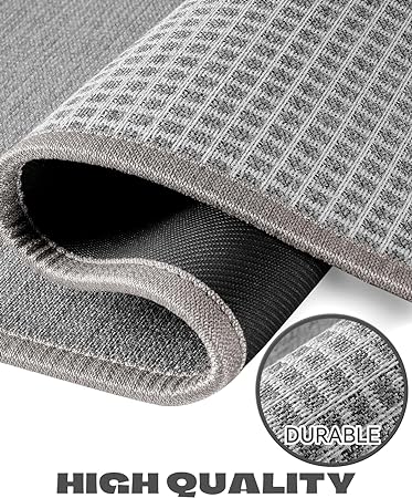 Non-Skid Kitchen Rugs Washable, Absorbent Runner Mat for Floor, Machine Washable Standing Mats for in Front of Sink, Door, Laundry, Entrance, Home (Black, 32"×17")