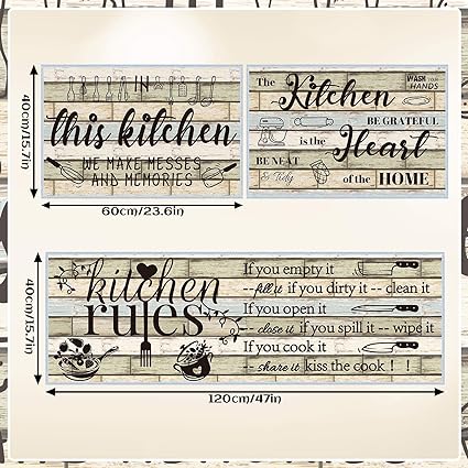 Non Skid Thick Black Kitchen Rugs and Mats Stain Resistant Anti Fatigue Microfiber Floor Non Slip Backing Mat, 15.7" x 47.2", 15.7" x 23.6" (Home)
