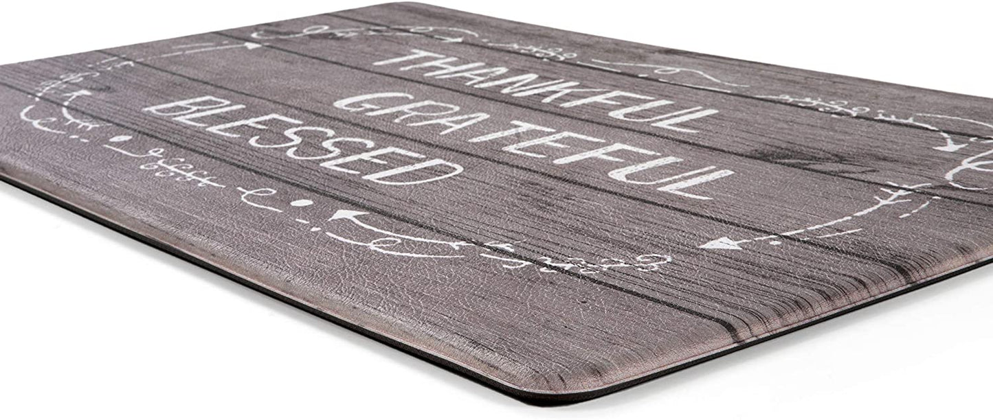 Thankful Anti Fatigue Standing Mat 18" x 30" Gray