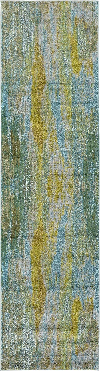 Bright Abstract Torquoise Soft Area Rug