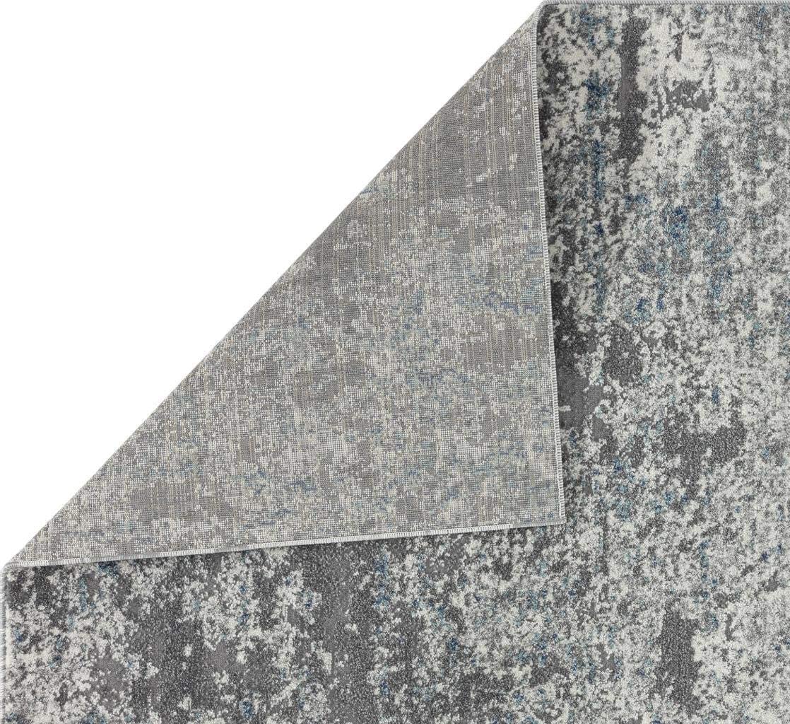 Euston Blue Abstract Modern Soft Area Rug
