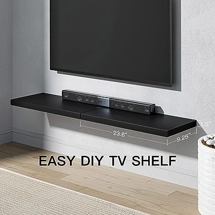 Large, 24 x 9 Inch Wall Floating Shelves Set of 2, White - AMFS06