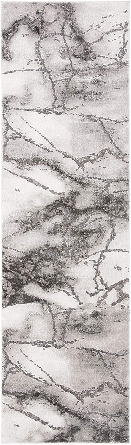 Modern Abstract Grey/Silver Soft Area Rug