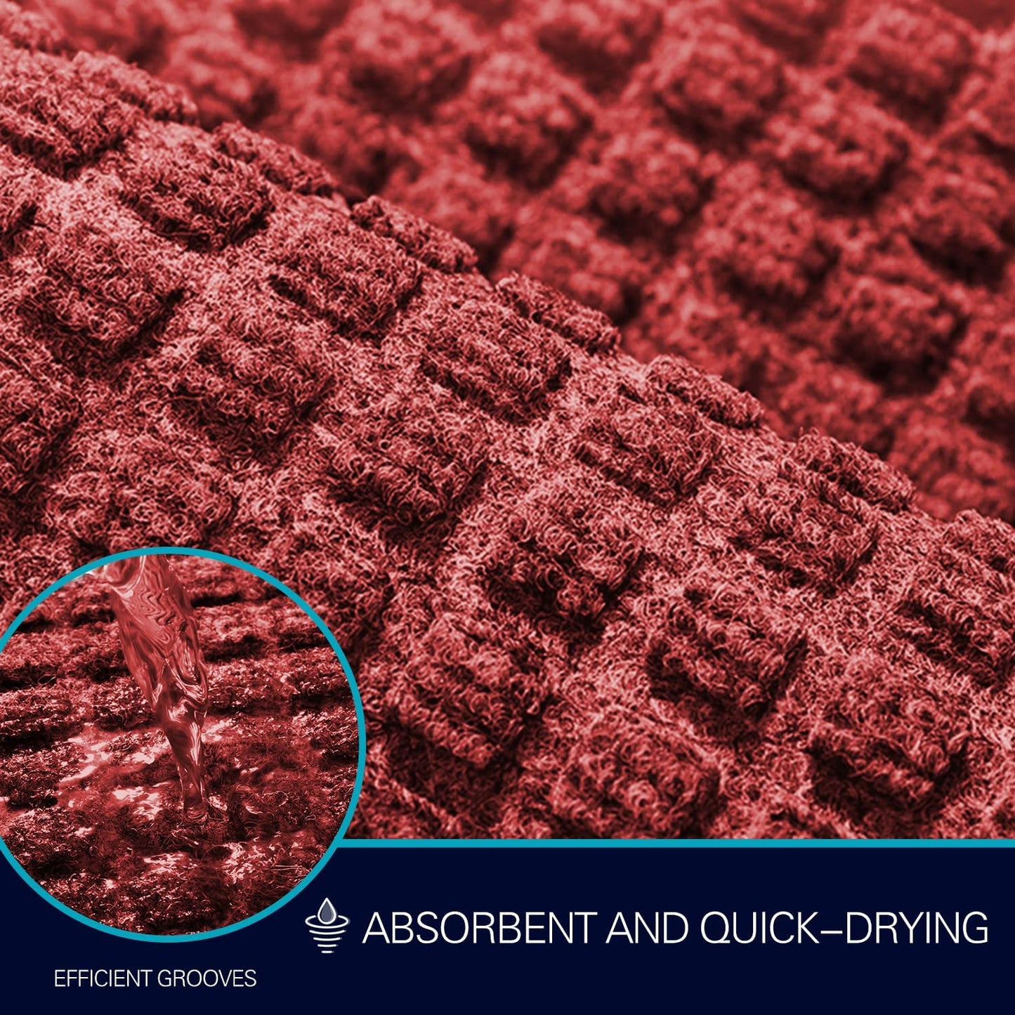 Set of 2 Non Slip Washable, 2 PCS Kitchen Rugs and Mats - 24"x16"+48"x16",Red