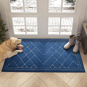22"x 37.5" Front Boho Non Slip Indoor Entrance Low Profile Machine Washable Door Mat