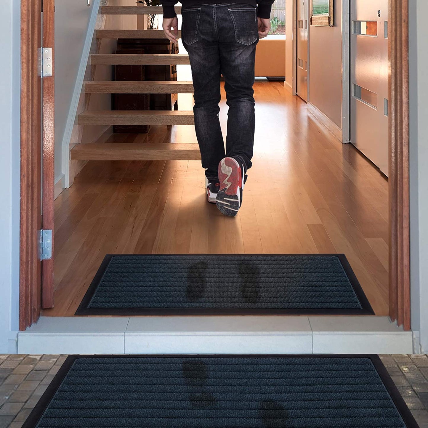 2 Pack Indoor Mat Door Heavy Duty Non Slip Rubber Backing Doormat