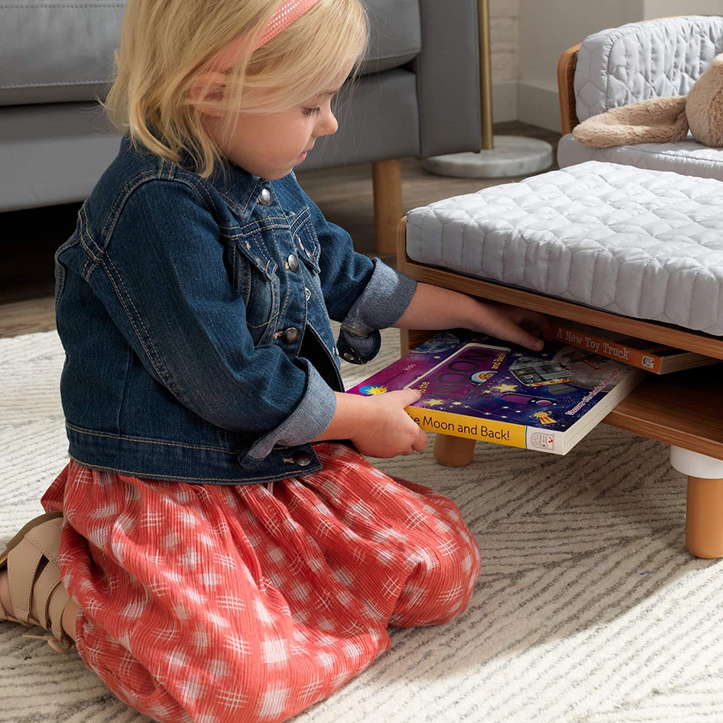 Mid-Century Kids Reading Chair & Ottoman