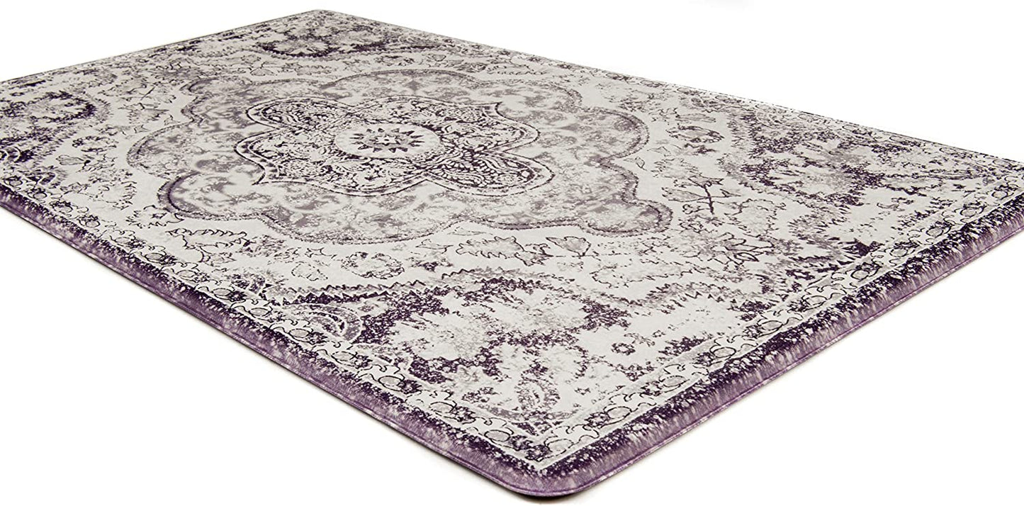 Distressed Bohemian Anti Fatigue Non Slip Stain Resistant Mat - 18" x 47" Cream