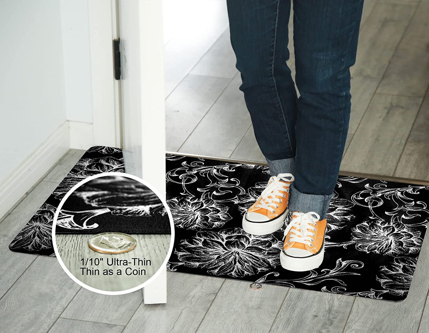 1/10 Inch Ultra Thin Front Door Washable Mat