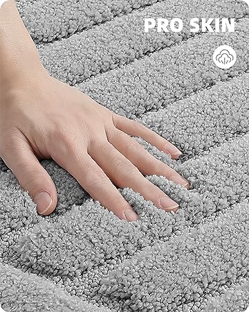 Upgraded White Bathroom Rugs - Refresh Your Bathroom with Color G Absorbent Microfiber Bath Mat - Non Slip, Soft, Washable, Quick Dry, 16βx24β Small Bath Rug Bathroom Carpet for Shower