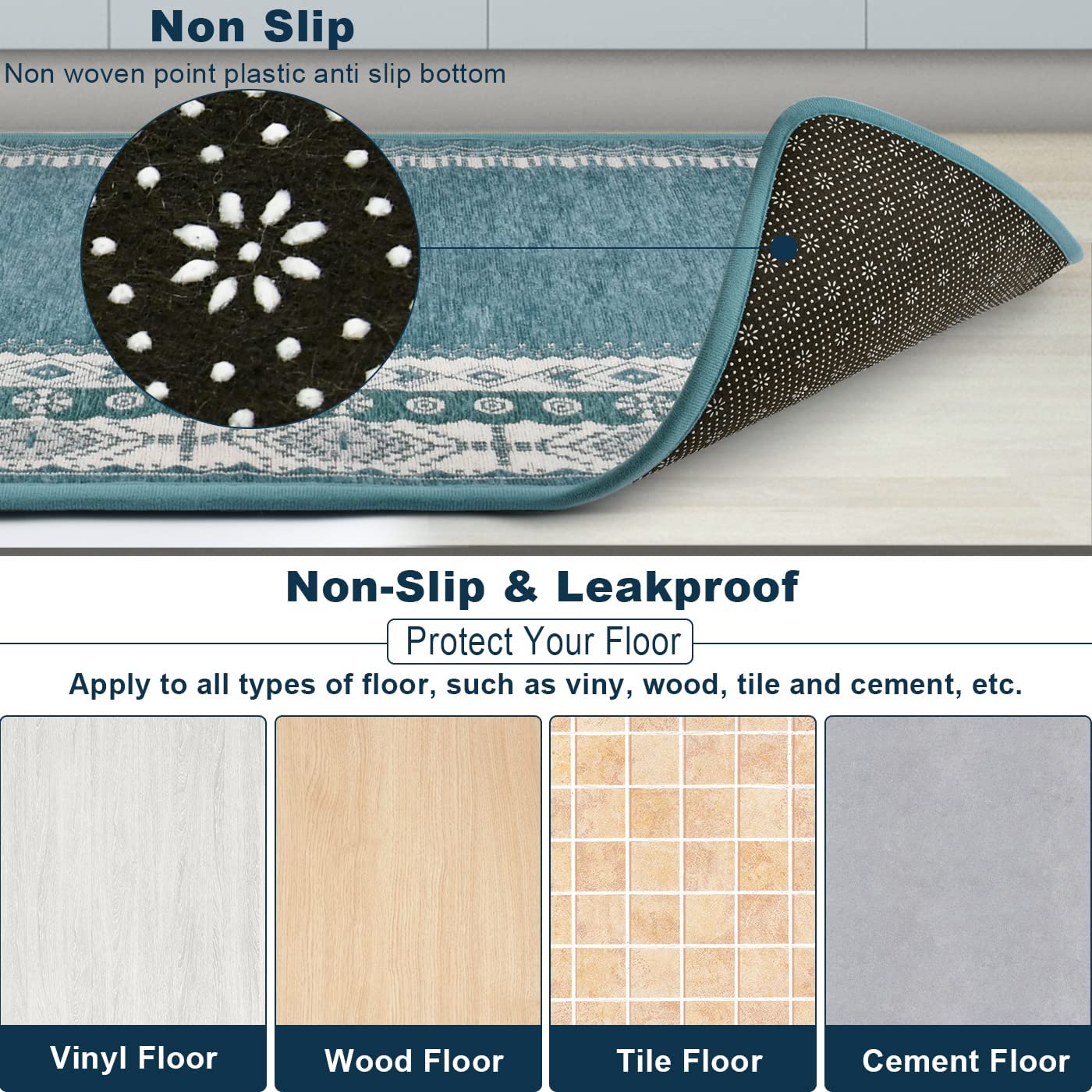 3 Pcs Anti-Fatigue Non-Slip, Non-Skid Standing Mats - 20x32in+20x47in+20x59in