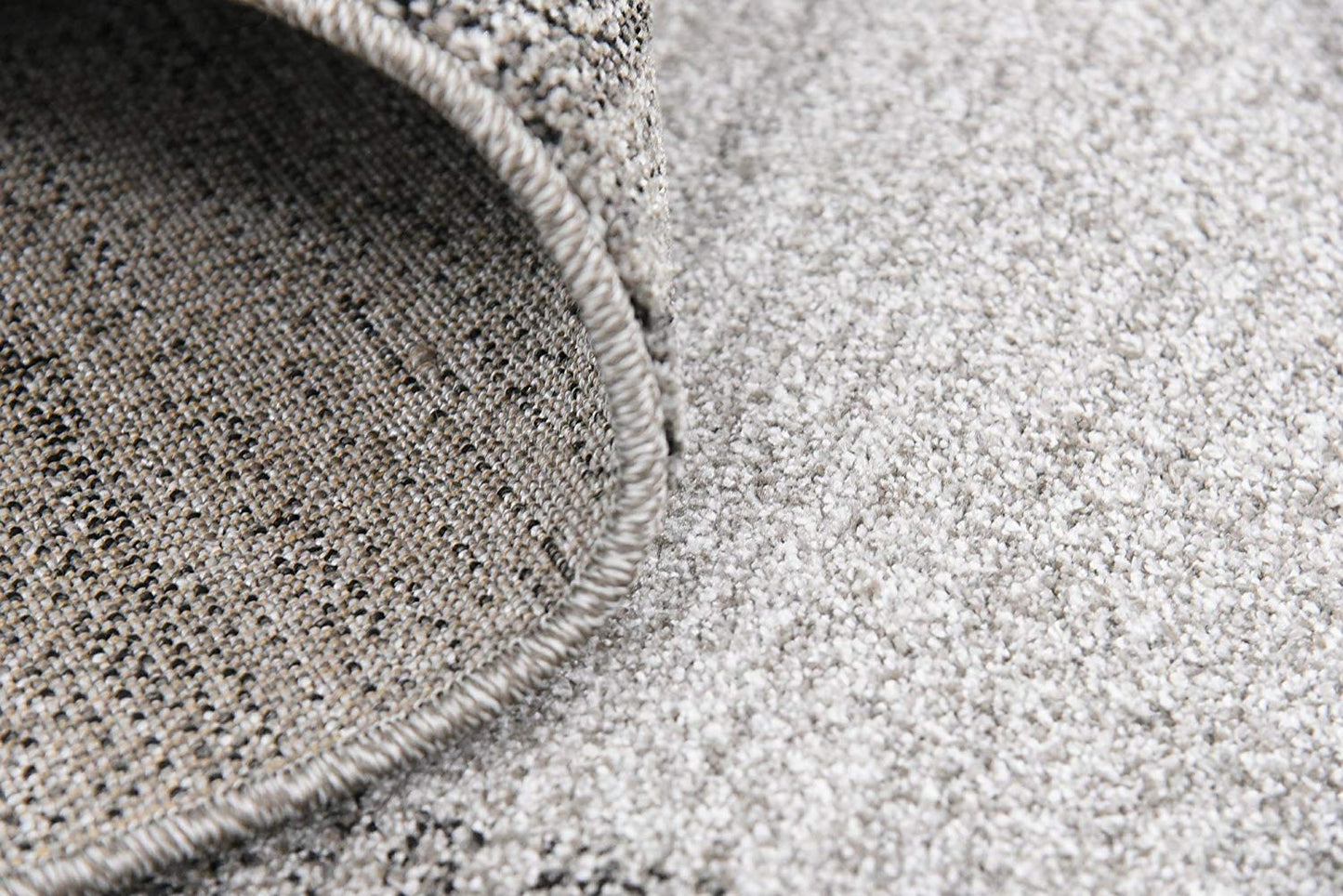 Contemporary Bordered Soft Light Gray Area Rug